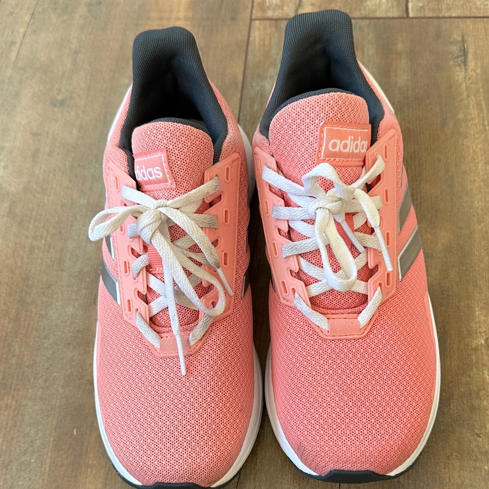 Adidas Coral Sneakers with White and Gray Details
